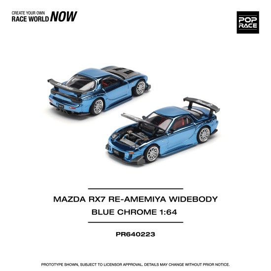 1/64 MAZDA RX7 RE-AMEMIYA WIDEBODY BLUE CHROME