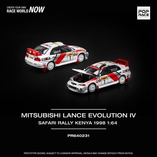 1/64 MITSUBISHI LANCER EVOLUTION IV SAFARI RALLY KENYA 1998