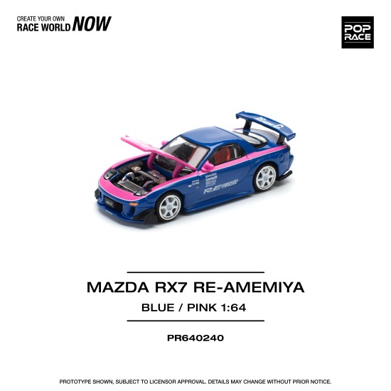 1/64 MAZDA RX7 RE-AMEMIYA - BLUE/PINK