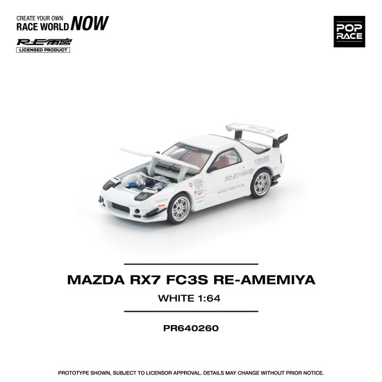 1/64 MAZDA RX7 FC3S RE-AMEMIYA WHITE 1/64 MAZDA RX7 FC3S RE-AMEMIYA WHITE