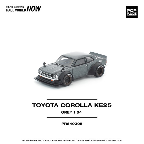 1/64 TOYOTA COROLLA KE 25 MATTE GREY 1/64 TOYOTA COROLLA KE 25 MATTE GREY