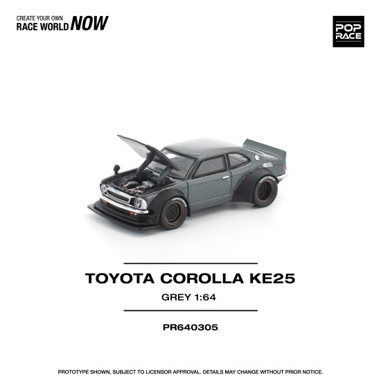 1/64 TOYOTA COROLLA KE 25 MATTE GREY 1/64 TOYOTA COROLLA KE 25 MATTE GREY