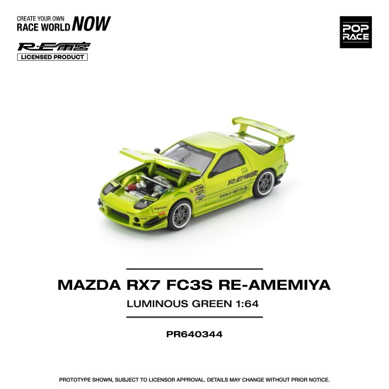 1/64 MAZDA RX7 FC3S RE-AMEMIYA LUMINOUS GREEN 1/64 MAZDA RX7 FC3S RE-AMEMIYA LUMINOUS GREEN