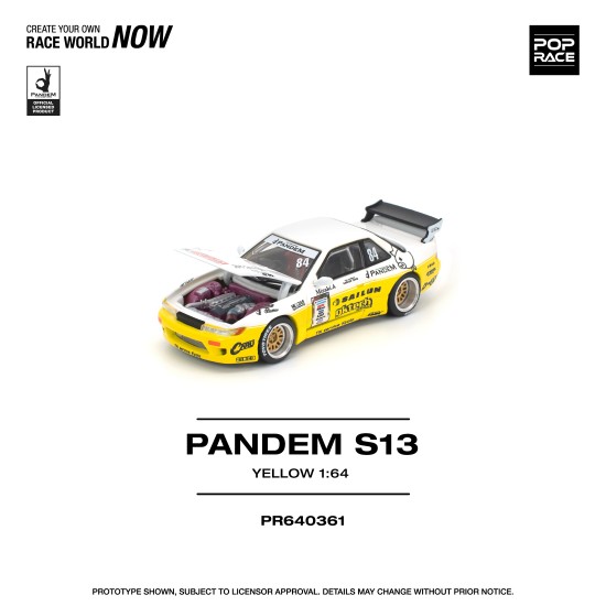 1/64 PANDEM SILVIA S13 2020 D1 LIGHTS YELLOW/WHITE 1/64 PANDEM SILVIA S13 2020 D1 LIGHTS YELLOW/WHITE