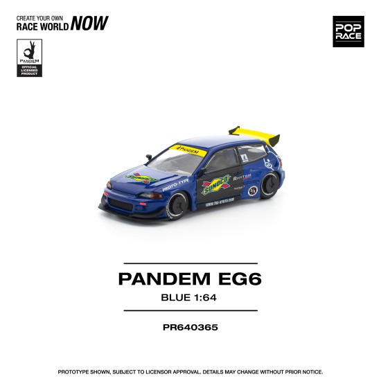 1/64 PANDEM CIVIC EG6 BLUE/BLACK 1/64 PANDEM CIVIC EG6 BLUE/BLACK