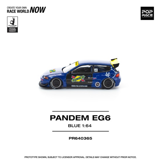1/64 PANDEM CIVIC EG6 BLUE/BLACK 1/64 PANDEM CIVIC EG6 BLUE/BLACK