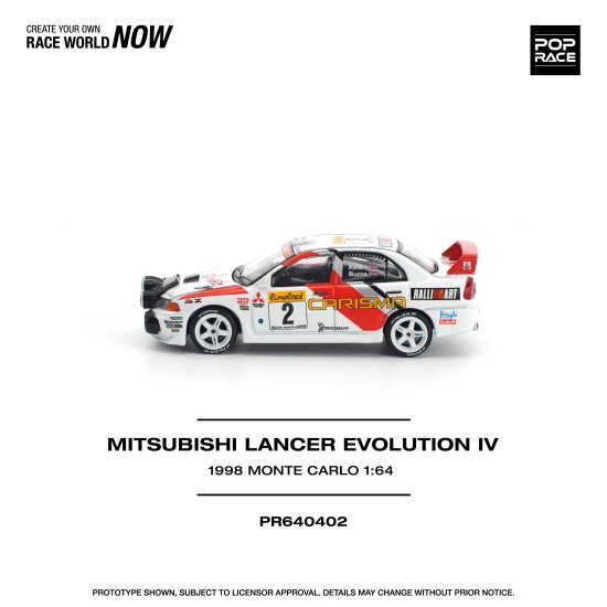 1/64 MITSUBISHI LANCER EVOLUTION IV - 1998 MONTE CARLO RALLY 1/64 MITSUBISHI LANCER EVOLUTION IV - 1998 MONTE CARLO RALLY
