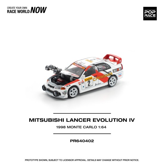 1/64 MITSUBISHI LANCER EVOLUTION IV - 1998 MONTE CARLO RALLY 1/64 MITSUBISHI LANCER EVOLUTION IV - 1998 MONTE CARLO RALLY