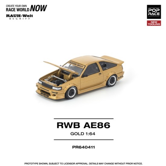 1/64 RWB AE86 GOLD NEW TOOLING