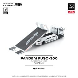 1/64 PANDEM FUSO 300 FLATBED TRANSPORTER WHITE NEW TOOLING