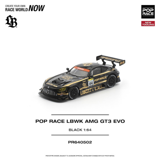 1/64 POP RACE LBWK AMG GT3 EVO BLACK NEW TOOLING