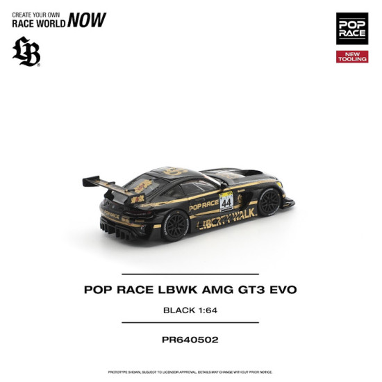 1/64 POP RACE LBWK AMG GT3 EVO BLACK NEW TOOLING