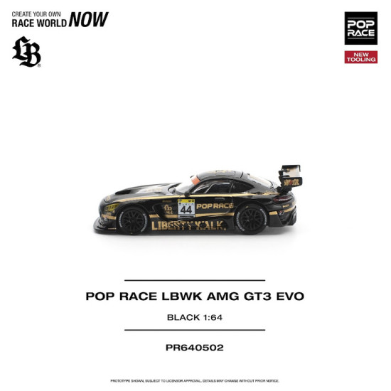 1/64 POP RACE LBWK AMG GT3 EVO BLACK NEW TOOLING
