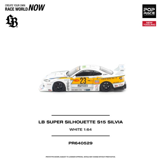 1/64 LB SUPER SILHOUETTE S15 SILVIA WHITE NEW TOOLING 1/64 LB SUPER SILHOUETTE S15 SILVIA WHITE NEW TOOLING