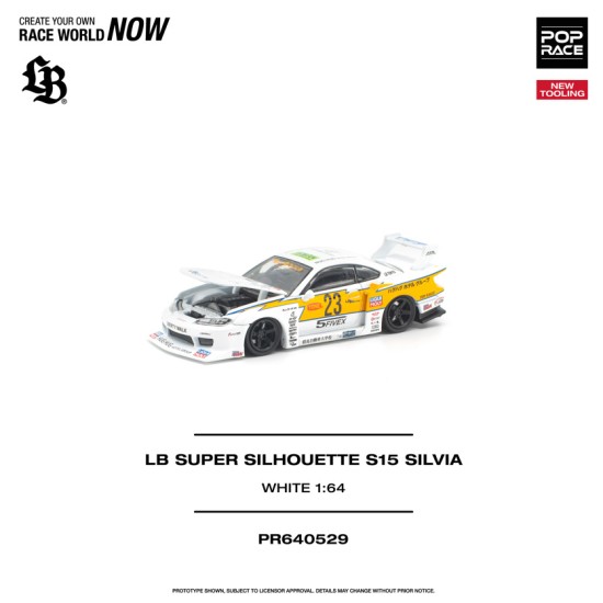 1/64 LB SUPER SILHOUETTE S15 SILVIA WHITE NEW TOOLING 1/64 LB SUPER SILHOUETTE S15 SILVIA WHITE NEW TOOLING