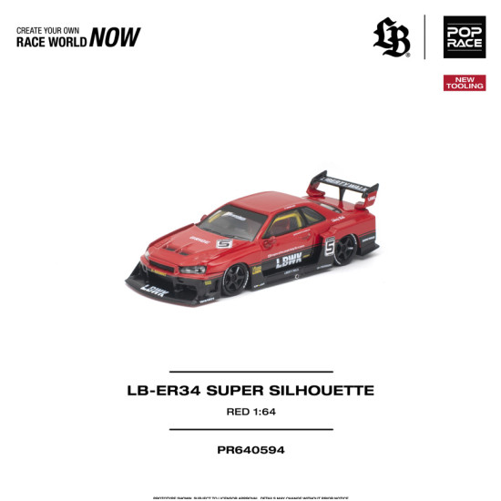 1/64 LB-ER34 SUPER SILHOUETTE RED NEW TOOLING