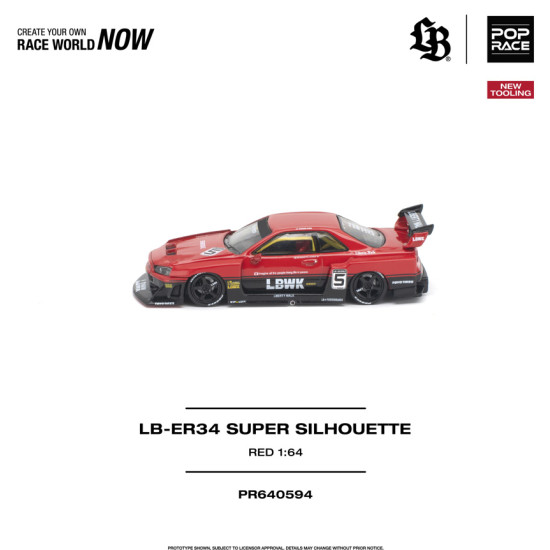 1/64 LB-ER34 SUPER SILHOUETTE RED NEW TOOLING 1/64 LB-ER34 SUPER SILHOUETTE RED NEW TOOLING