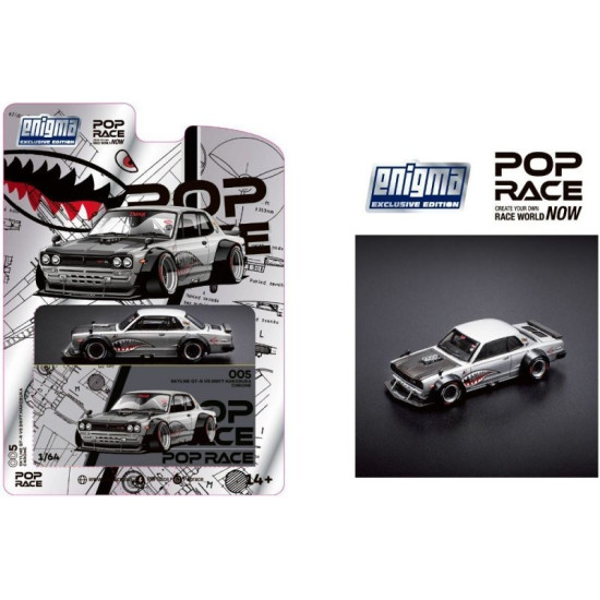 1/64 NISSAN SKYLINE GT-R V8 DRIFT HAKOSUKA METALLIC SILVER ENIGMA