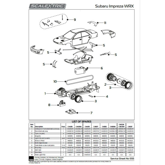 SCALEXTRIC 1/32 SUBARU IMPREZA THAILAND RALLY 1997 (WEB EXCLUSIVE) C4657