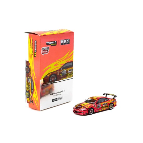 TARMAC 1/64 HKS HIPER SILVIA RS-2 RED CHROME SPECIAL EDITION T64G-023-HKSRC