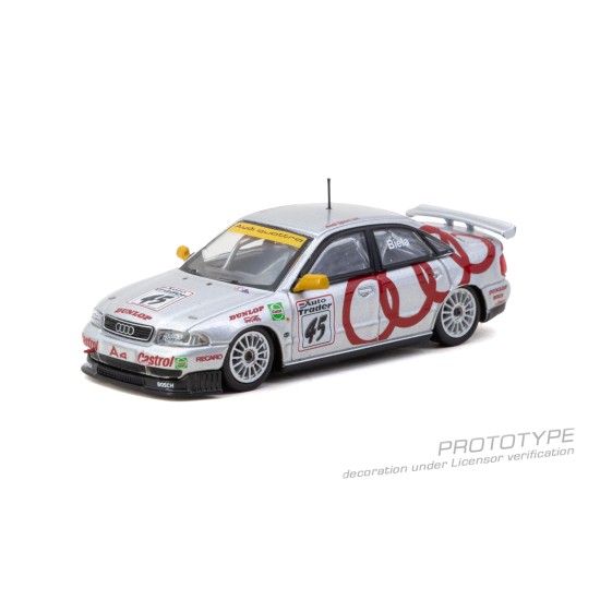 1/64 AUDI A4 QUATTRO BTCC 1996 CHAMPION FRANK BIELA MODEL CAR AND TRADING CARDS COMBO SET