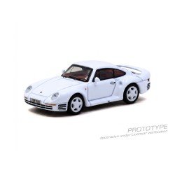 1/64 PORSCHE 959 WHITE MODEL CAR PLUS TRADING CARDS COMBO SET