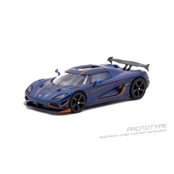 1/64 KOENIGSEGG AGERA RS DARK BLUE CARBON FIBER / ORANGE ACCENTS