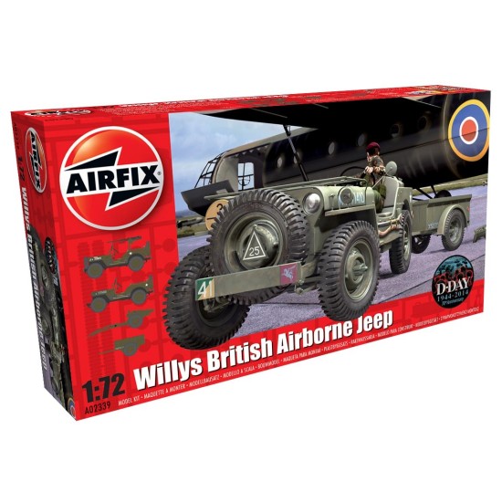 AX02339 - 1/76 WILLYS JEEP TRAILER AND HOWITZER (PLASTIC KIT)