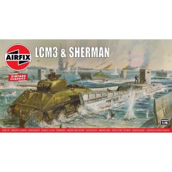 1/76 LCM3 AND SHERMAN TANK (PLASTIC KIT) A03301V 1/76 LCM3 AND SHERMAN TANK (PLASTIC KIT) A03301V