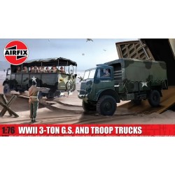 1/76 WWII 3-TON 4X4 GENERAL SERVICE TROOP TRUCKS (PLASTIC KIT) A03306A 1/76 WWII 3-TON 4X4 GENERAL SERVICE TROOP TRUCKS (PLASTIC KIT) A03306A