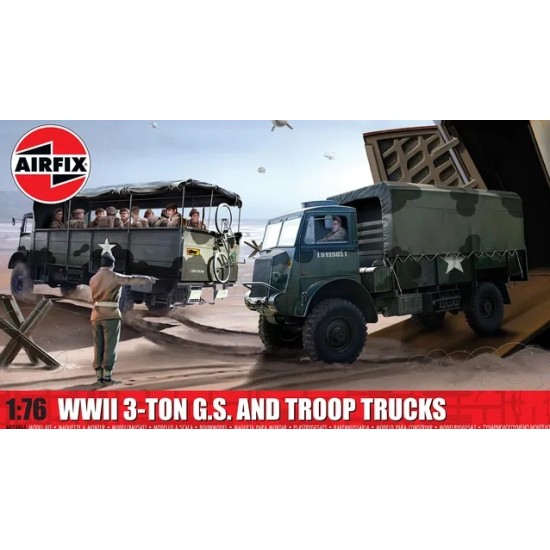 1/76 WWII 3-TON 4X4 GENERAL SERVICE TROOP TRUCKS (PLASTIC KIT)