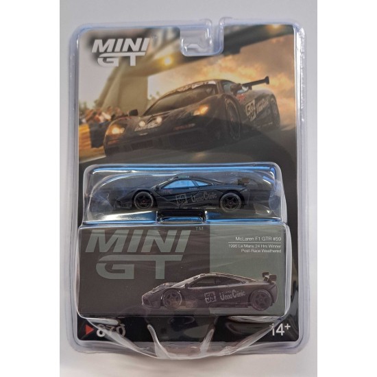 1/64 MCLAREN F1 GTR NO.59 1995 LE MANS 24HR WINNER POST-RACE WEATHERED -DAMAGED 1/64 MCLAREN F1 GTR NO.59 1995 LE MANS 24HR WINNER POST-RACE WEATHERED -DAMAGED