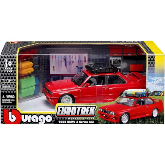 1/24 EUROTREK 1988 BMW 3 SERIES M3 W/ROOF RACK RED 23014
