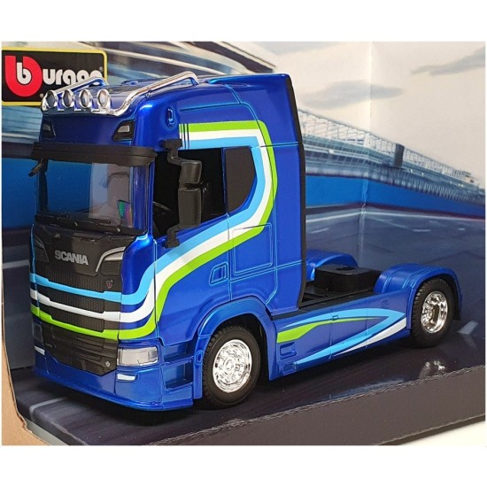 1/43 SCANIA S730 HIGHLINE CAB BLUE/WHITE/GREEN 32206