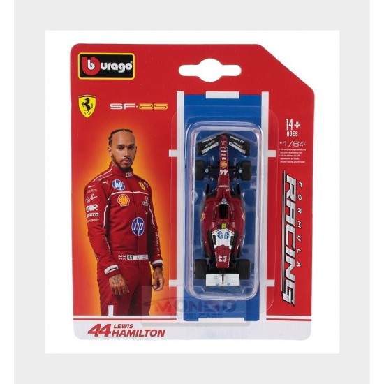 1/64 FERRARI SF-25 NO.44 LEWIS HAMILTON 2025 56801H 1/64 FERRARI SF-25 NO.44 LEWIS HAMILTON 2025 56801H