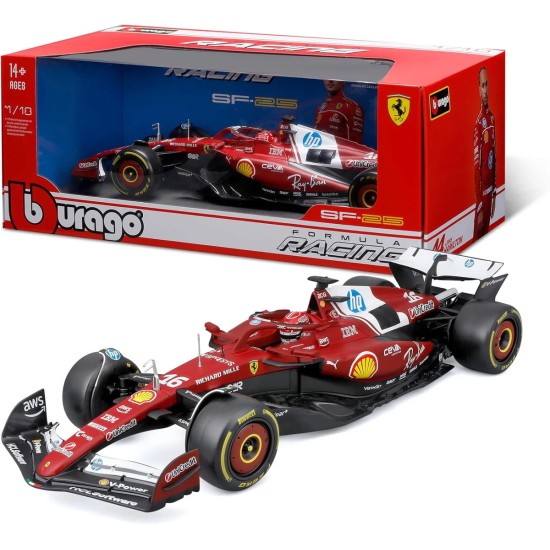1/18 FERRARI F1 SF-25 TEAM SCUDERIA FERRARI NO.16 LECLERC WITH HELMET 16816L