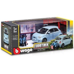 1/24 FIAT 500E W/BIKE RACK LIGHT BLUE 23012 1/24 FIAT 500E W/BIKE RACK LIGHT BLUE 23012