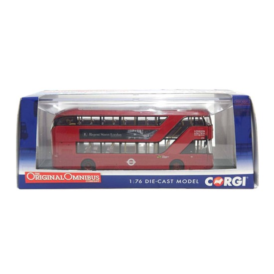 CORGI 1/76 NEW ROUTEMASTER LONDON UNITED RT 10 KING'S CROSS OM46611B - DAMAGED