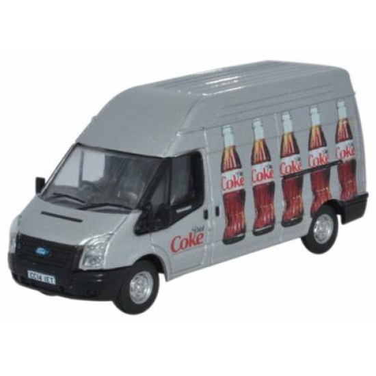 OX76FT018CC - 1/76 FORD TRANSIT LWB HIGH ROOF DIET COKE (BOTTLES)