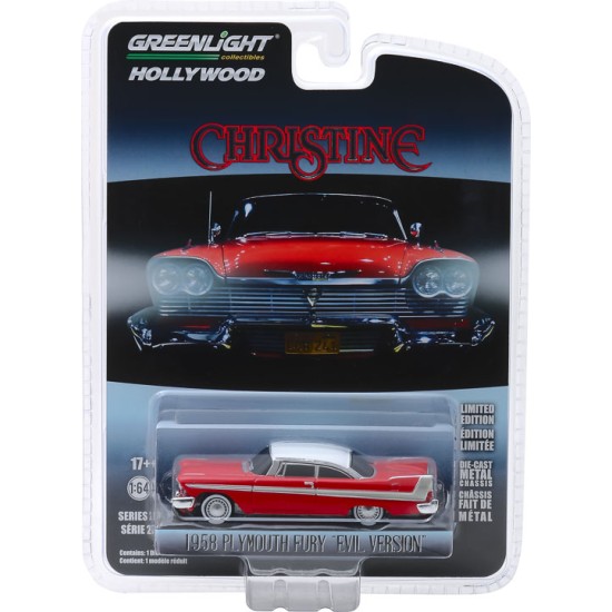 1/64 CHRISTINE (1983) - 1958 PLYMOUTH FURY (EVIL VERSION WITH BLACKED OUT WINDOWS)