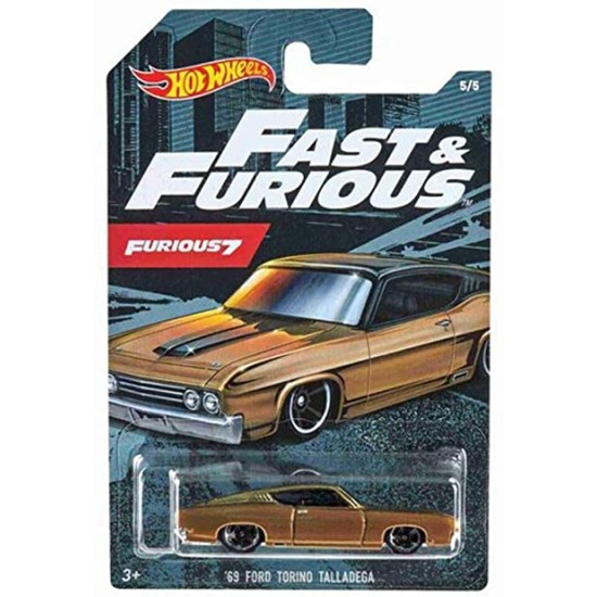 HOT WHEELS FAST & FURIOUS 7 '69 FORD TORINO TALLADEGA 5/5