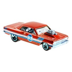 HOT WHEELS DECO BLUE AND SATIN SERIES '64 CHEVY CHEVELLE SS 1/5 GRR36 HOT WHEELS DECO BLUE AND SATIN SERIES '64 CHEVY CHEVELLE SS 1/5 GRR36
