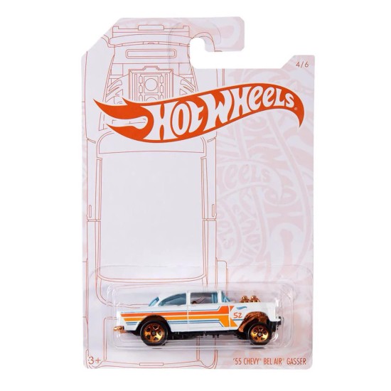 HOT WHEELS PEARL AND CHROME 55 CHEVY BEL AIR GASSER 4 6 GJW51