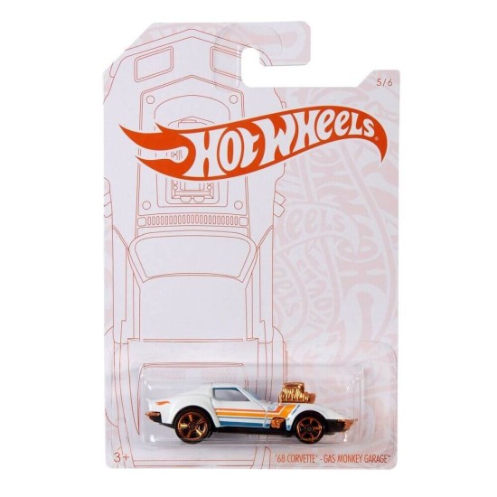 HOT WHEELS PEARL AND CHROME '68 CORVETTE - GAS MONKEY GARAGE 5/6 GJW52