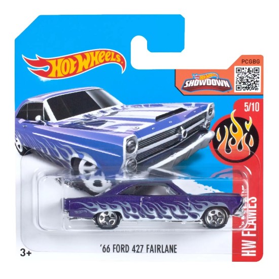 HOT WHEELS HW FLAMES 5/10 '66 FORD 427 FAIRLANE 95/250 DHX30