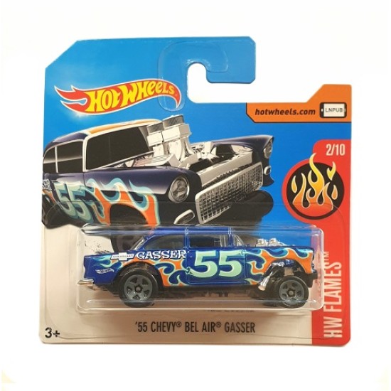 HOT WHEELS DVB74 '55 CHEVY BEL AIR GASSER 2/10 HW FLAMES 109/365