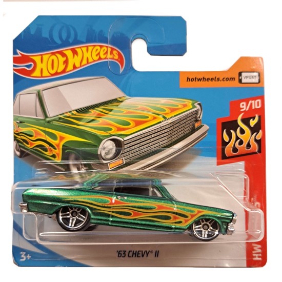 HOT WHEELS HW FLAMES 9 10 63 CHEVY II 110 365 FJW68