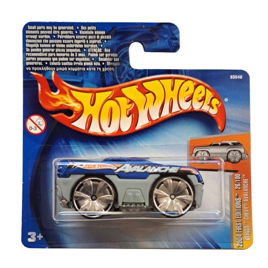 HOT WHEELS 2004 FIRST EDITIONS BLINGS CHEVY AVALANCHE 26/100 SHORT CARD B3546