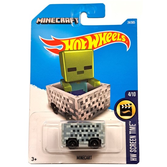 HOT WHEELS HW SCREEN TIME 4/10 MINECRAFT MINECART 24/365 DTX32