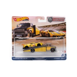 HOT WHEELS CAR CULTURE TEAM TRANSPORT CORVETTE C8.R & CARRY ON #36 GRK67